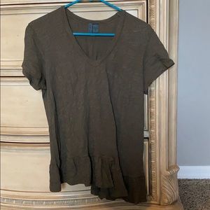 Olive Colored Asymmetrical Top